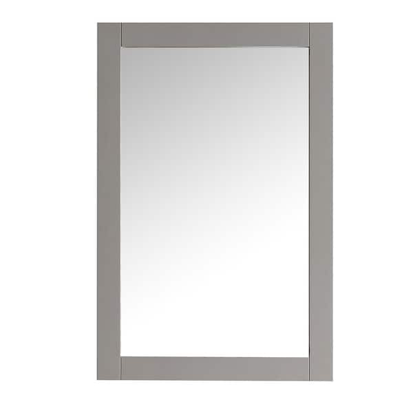 Hudson 20 in. W x 30 in. H Framed Wall Mirror in Gray Finish