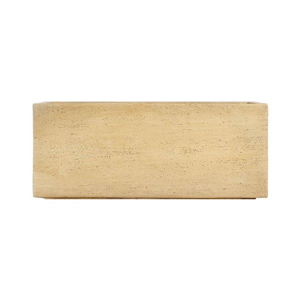 1-Piece 31.25 in. L x 15.75 in. W x 14.5 in. H Beige Rectangle Plastic Planter Box, for your backyard, Garden, Patio