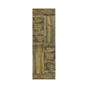 S Series 30 in. x 84 in. Aged Barrel Finished DIY Solid Wood Barn Door Slab - Hardware Kit Not Included
