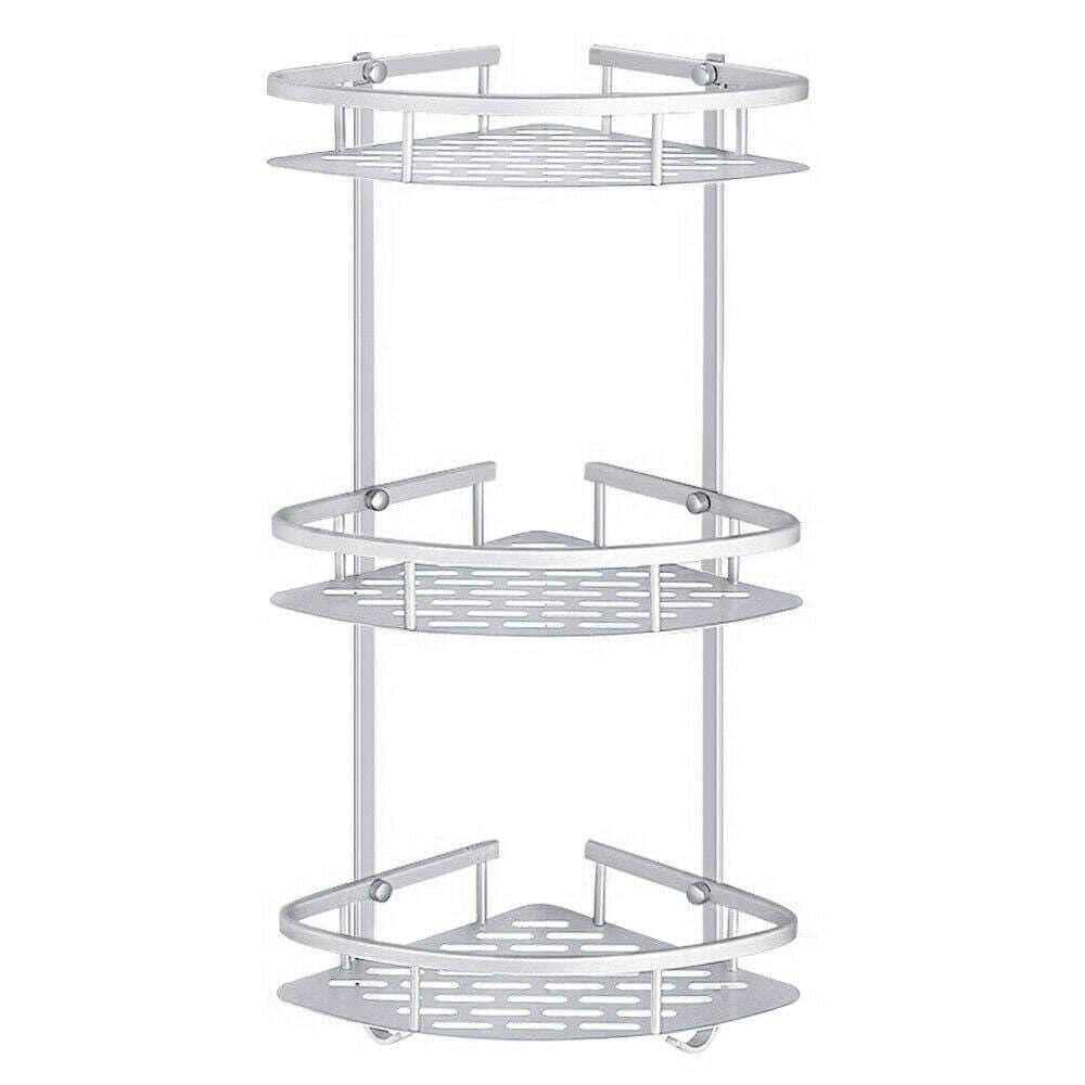3-Layer 11.41 in. W x 22.44 in. H x 8.46 in. D Aluminum Quarter Round Bath 