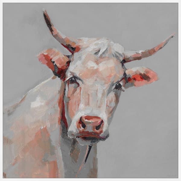 Marmont Hill Sweet Cow Face Canvas Wall Art, 12 x 12