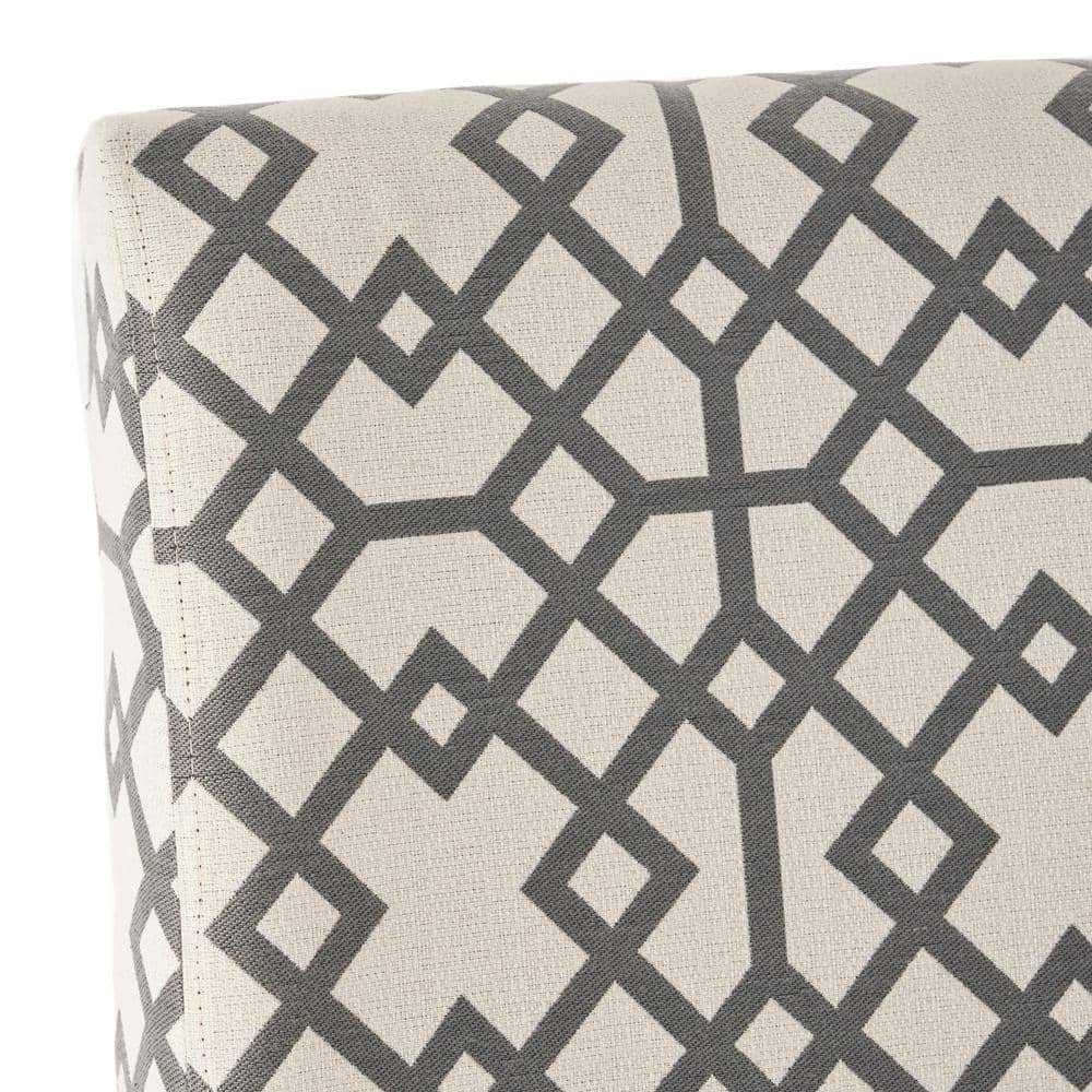 Set of 2 Kassi Gray Fabric Upholstered Wood Slipper Accent Chairs