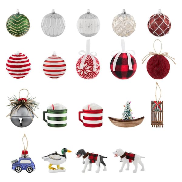 Home Accents Holiday 3 in. Multi Color Ornament Pack Mountain Retreat (19-Count)