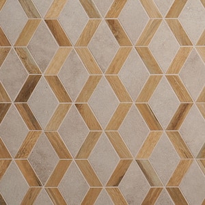 Everlasting Diamond Birch 9.44 in. x 11.81 in. Matte Wood Look Porcelain Mosaic Tile (0.76 sq. ft./Each)