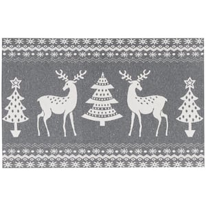 Tybee Grey Ivory 2 ft. x 3 ft. Nature-inspired Contemporary Area Rug