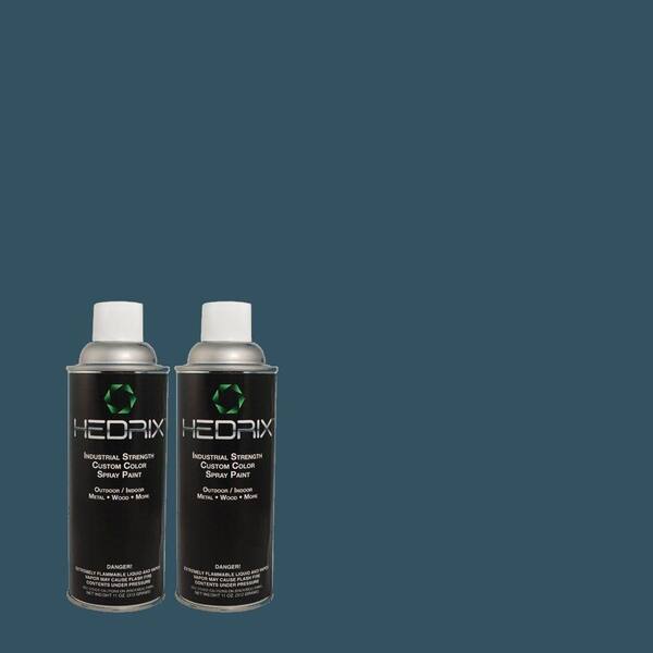 Hedrix 11 oz. Match of ECC-16-3 Inlet Harbor Semi-Gloss Custom Spray Paint (2-Pack)