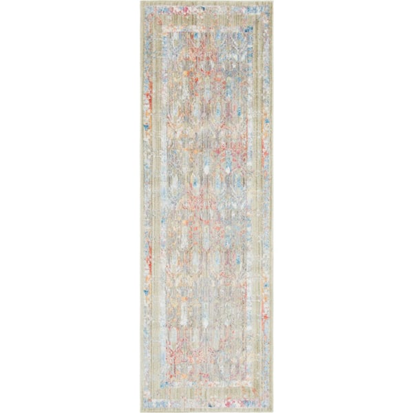 Unique Loom Brighton Williamsburg Beige 2 ft. 7 in. x 8 ft. 2 in. Runner Rug