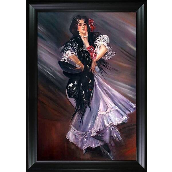 LA PASTICHE Portrait of Anita de la Ferie The Spanish Dancer, 1900 by Giovanni Boldini Black Framed People Art Print 29 in. x 41 in.