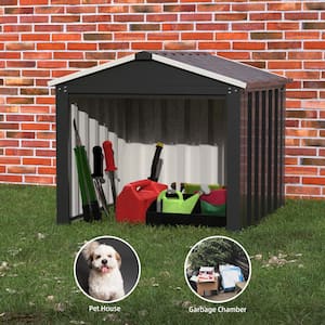 34.65 in. W x 24.41 in. H x 33.07 in. D Outdoor Metal Storage Shed in Black