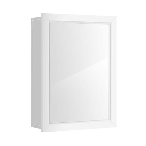 20 in. W 26 in. H, Wall Mounted Adjustable Medicine Storage Mirror Cabinet