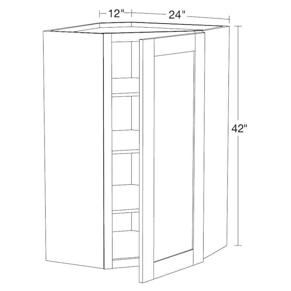 Contractor Express Cabinets Arlington Vessel Blue Plywood Shaker Assembled Blind Corner Kitchen Cabinet Sft CLS Left 36 in W x 24 in D x 34.5 in H