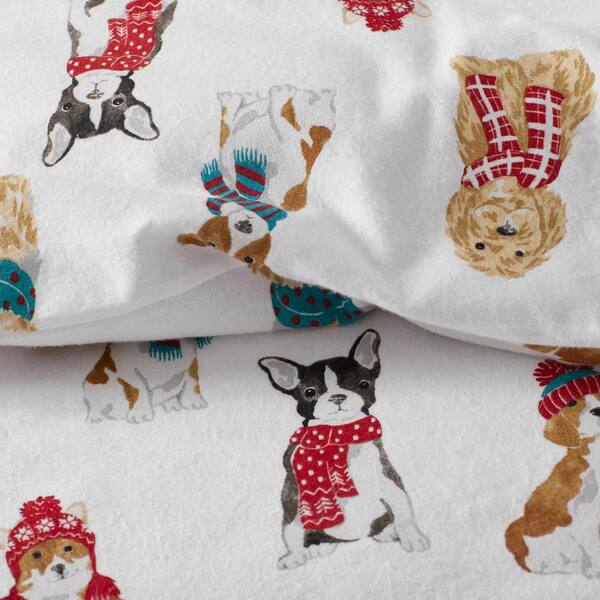 4PCS Dog Bed Sheets Queen Size Puppy Pattern Bedding Sheet Set Pillowcases  Kids