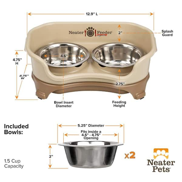 Angel Sar Plastic Mess Proof Dog Bowls Non Tip Pet Food and Water Bowls in Cappuccino BD59UD65 The Home Depot