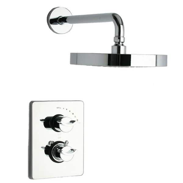 LaToscana Morgana 2-Handle 1-Spray Thermostatic Tub and Shower Faucet in Chrome (Valve Included)