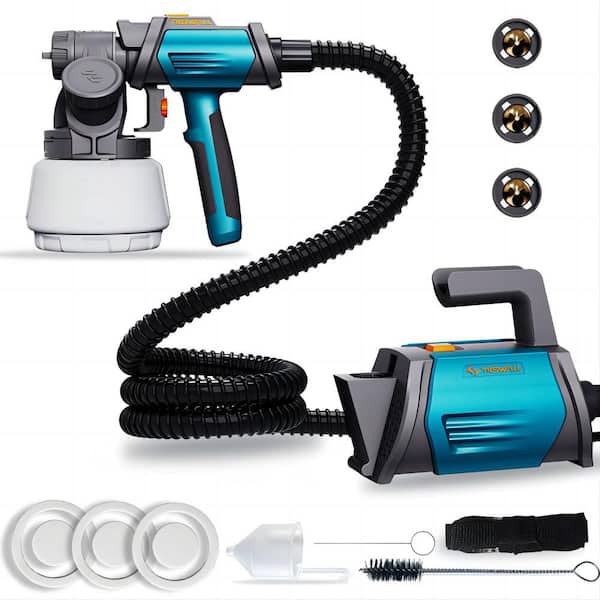 800W Electric Stand HVLP Paint Sprayer with 44 ft. oz. Cup, 4 Nozzles and 3 Patterns, 8.2 ft. Hose and 6.56 ft. Cable