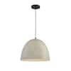 TUXEDO PARK LIGHTING 16 in. W x 12 in. H 1-Light Matte Black Shaded Pendant Light with Concrete Colored Metal Shade 7-369024-CMBK