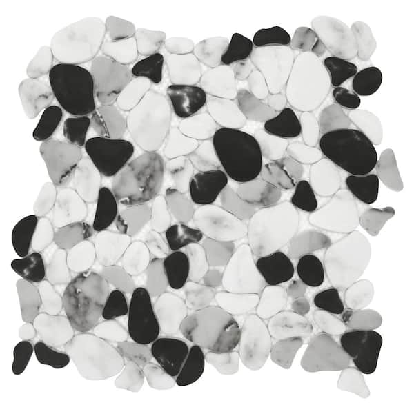 Pebble Grey Mixed 12 in. x 12 in. Recycled Glass Marble Looks Floor and Wall Mosaic Tile (10 sq. ft./Case)