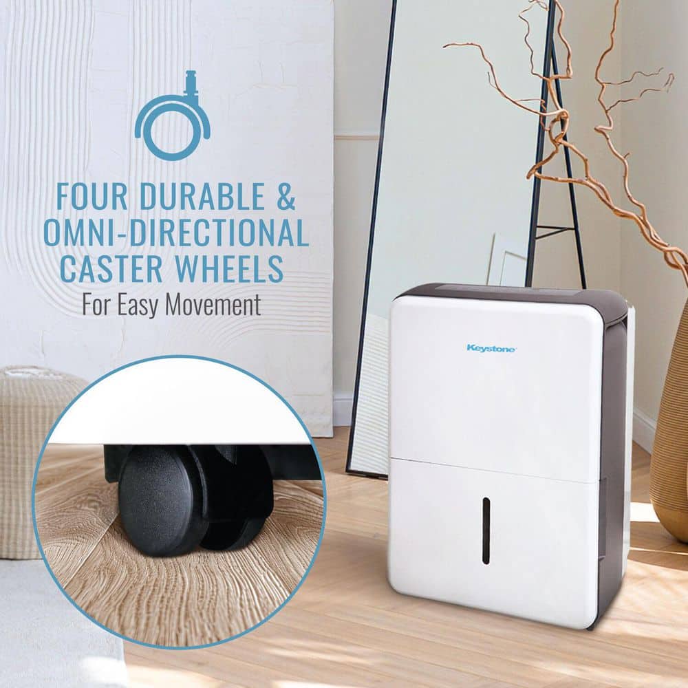 Energy Star White Portable Dehumidifier with Humidistat