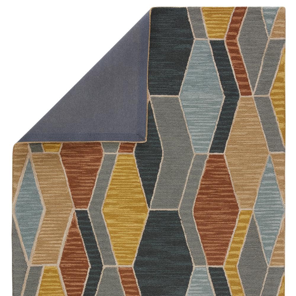 Amado 9' x 12' Gray Geometric Wool Area Rug