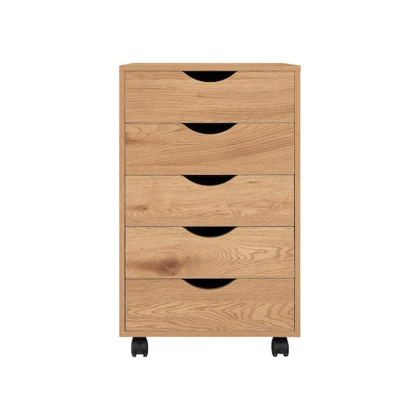 MAYKOOSH 5-Drawer Natural 26 in. H x 16 in. W x 16 in. D Wood Lateral File  Cabinet 70151MK - The Home Depot