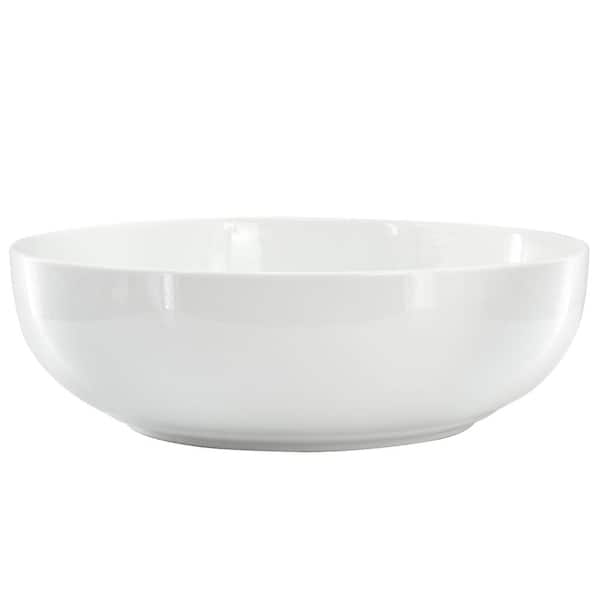 OUR TABLE Simply White 11in. 42 fl. oz. White Round Porcelain Pasta Serving Bowl