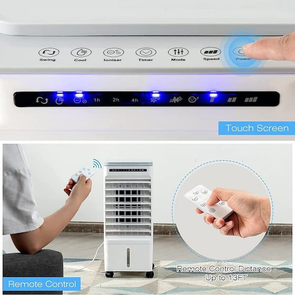 8,000 BTU Portable Air Conditioner Cools 100 Sq. Ft. with 3 Speeds in White