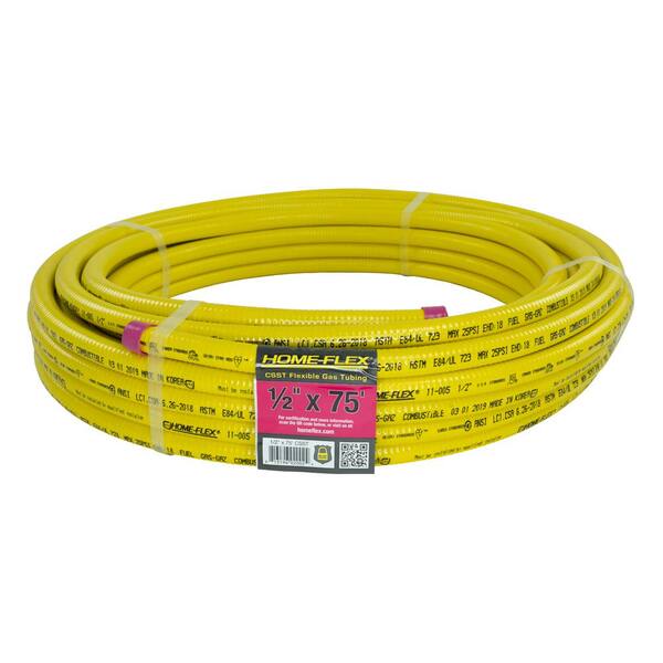 HOME-FLEX 1/2 inch X 75ft Corrugated Stainless Steel Tubing Yellow 11-00575 for sale online 