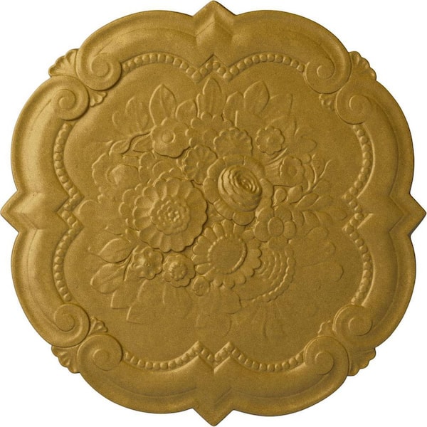 Ekena Millwork 24-3/8 in. x 1 in. Victorian Urethane Ceiling Medallion, Pharaohs Gold