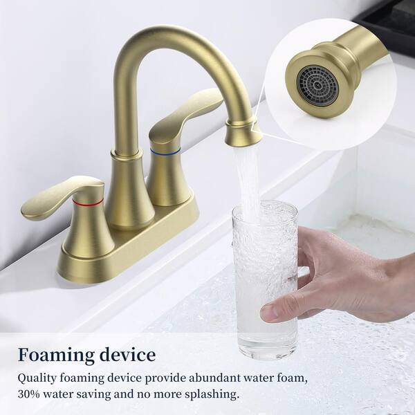 Fapully 4 in. Centerset 2-Handle Bathroom Faucet in SpotShield Brushed Nickel FN-0024N