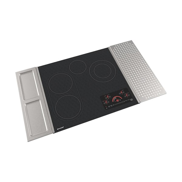 24 in. 4-Elements Smooth Electric Cooktop in Stainless Steel with Precision Glass Touch Controls and Double Power Zones