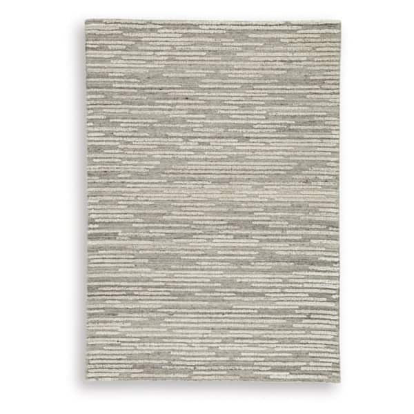 Eljory 5 ft. x 7 ft. Gray Striped Area Rug