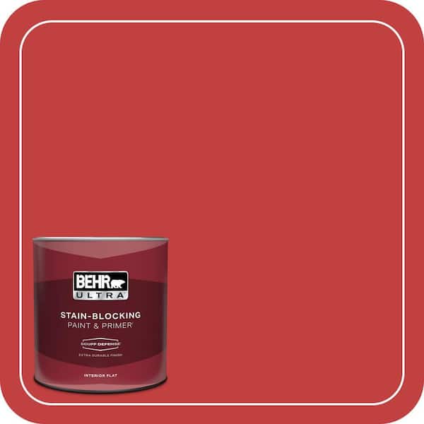 BEHR ULTRA 1 qt. #150B-7 Poinsettia Extra Durable Flat Interior Paint & Primer