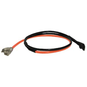 120-Volt 18 ft. Constant Wattage Pipe Trace Cable with Stat and Plug in Black