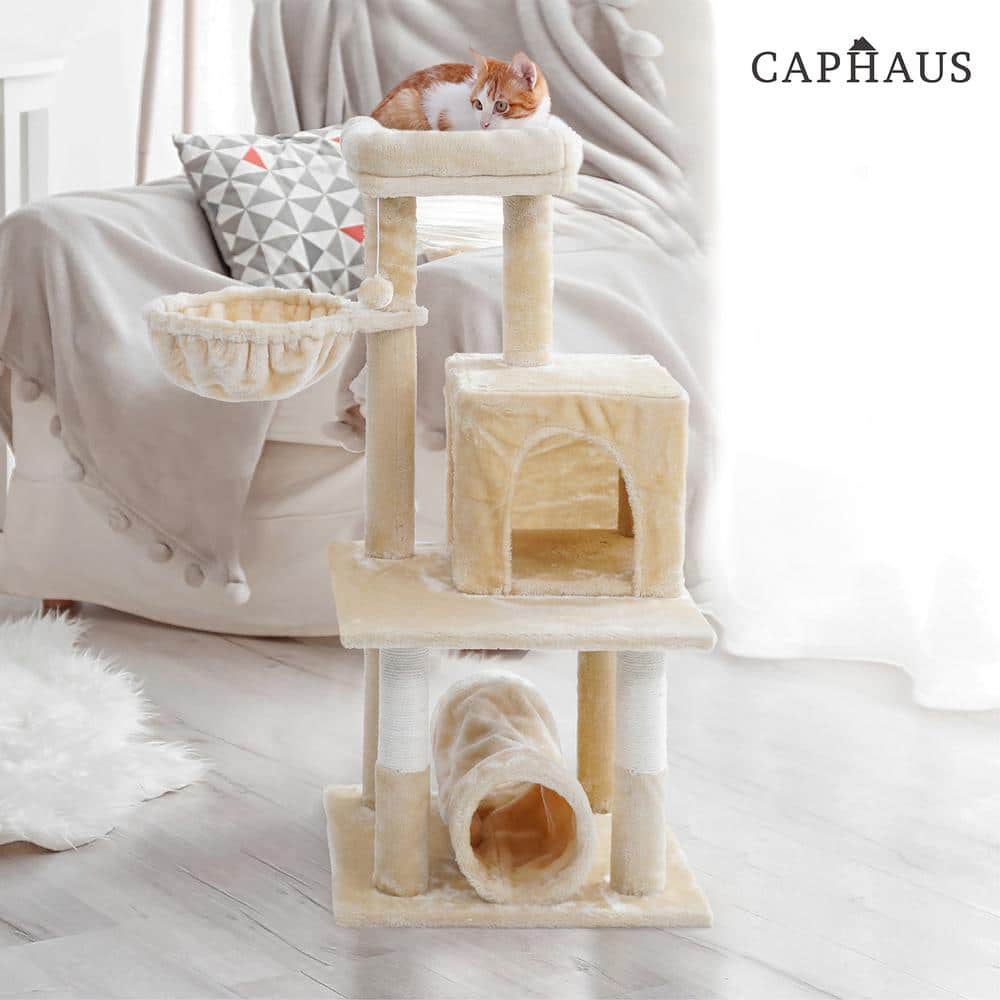 40'' Dark Gray Multi-Level Cat Activity Tree with Sisal Scratching Posts
