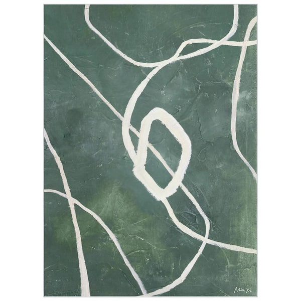 Green 8 ft. x 10 ft. Grafica Washable Abstract Art Area Rug, Power-loomed, Heavenly Softness with Non-Slipping Backing