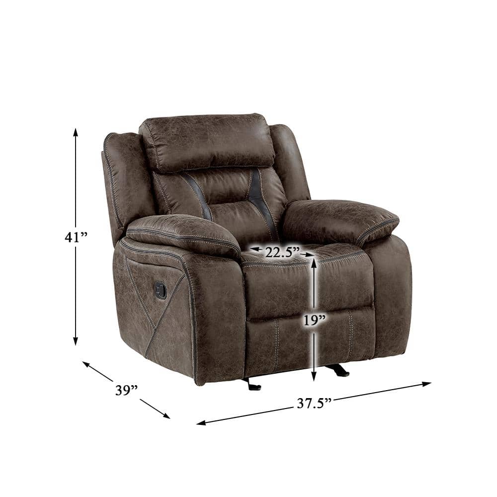Madrona Dark Brown Microfiber Glider Recliner with Manufactured Wood Frame