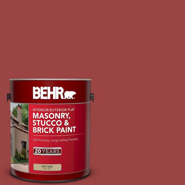 BEHR 1 gal. #MQ1-10 Red My Mind Flat Masonry, Stucco and Brick Interior/Exterior Paint
