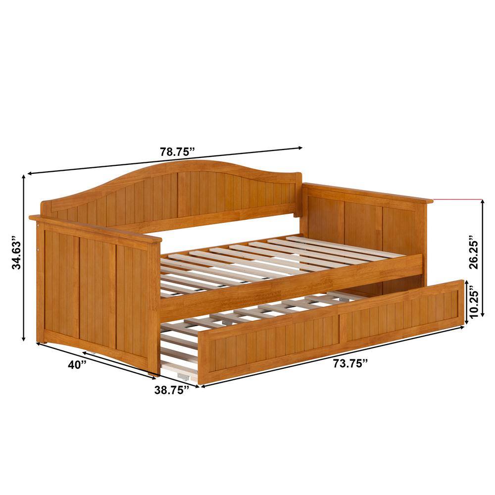Nantucket Light Toffee Twin Wood Daybed with Trundle