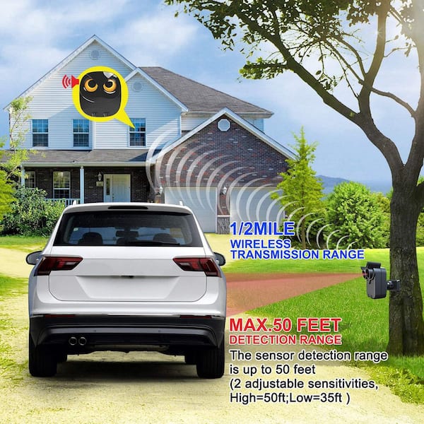 Lukyamzn Driveway Alarm 1/2 Mile Wireless Wall Mount Alarm for