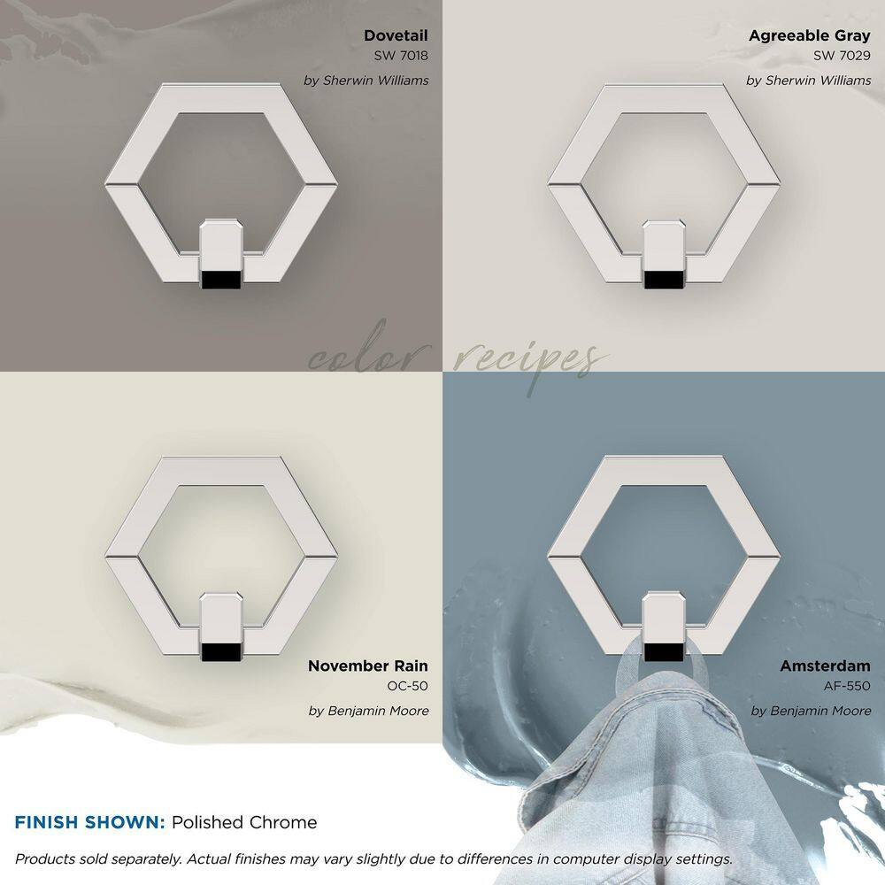Polished Chrome Hexagonal Decorative Wall Hook