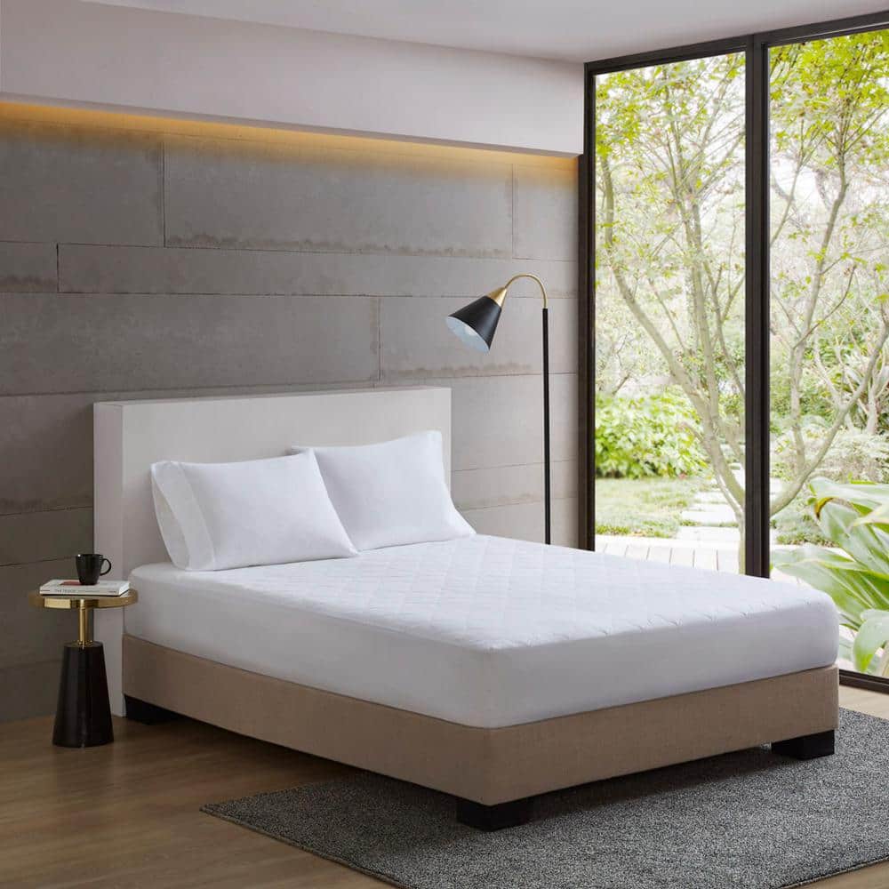 Comfort 15 in. Queen 100% Cotton Percale Quilted Cooling Mattress Pad, Oeko