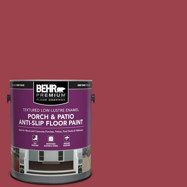 BEHR PREMIUM 1 gal. #HDC-CL-01 Timeless Ruby Textured Low-Lustre Enamel Interior/Exterior Porch and Patio Anti-Slip Floor Paint