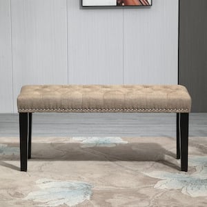 38 in. Tan Upholstered Bench