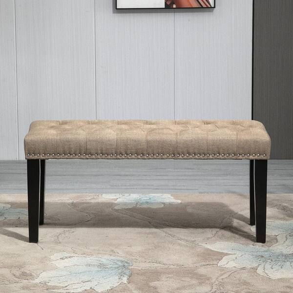 Maypex 38 in. Tan Upholstered Bench