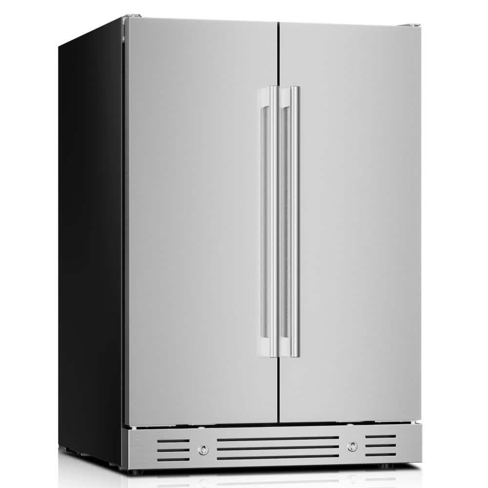 4.1 cu. ft. Dual Zone Built-In/Freestanding Outdoor Refrigerator, Holds 20 Wine Bottles & 60 Cans in Stainless Steel