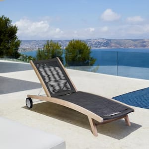 Chateau Charcoal Eucalyptus Wood Outdoor Chaise Lounge