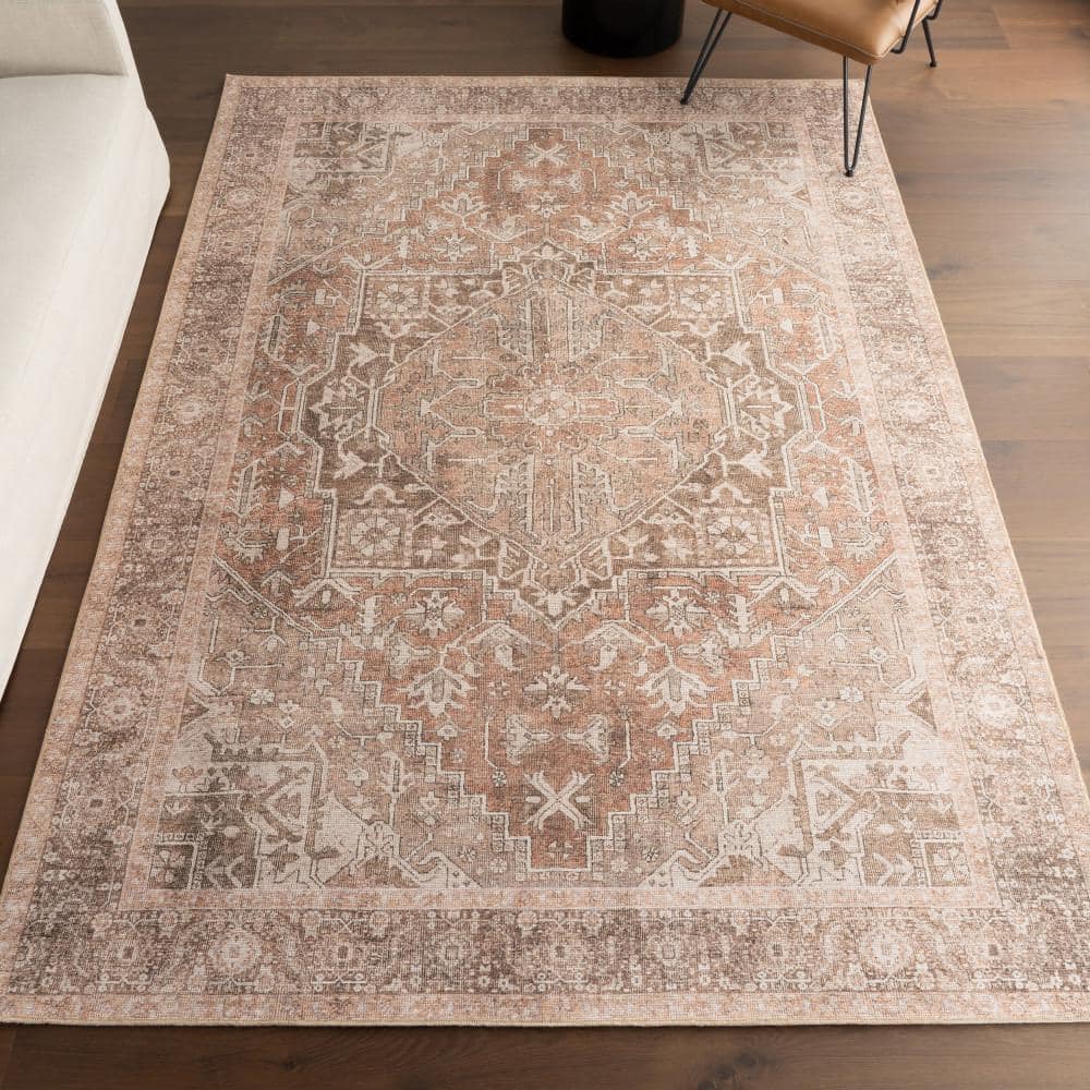Hillstone Light Brown 7 ft. 10 in. x 10 ft. Traditional Vintage Medallion Area Rug price history on PriceWatchPro