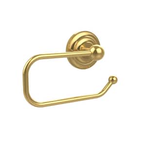Que New Collection European Style Single Post Toilet Paper Holder in Polished Brass