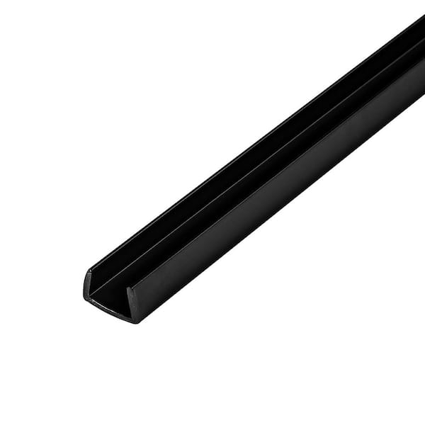 Outwater 1/4 in. D x 3/8 in. W x 48 in. L Black Rigid PVC Plastic U-Channel Moulding Fits 3/8 in. Board, (3-Pack)