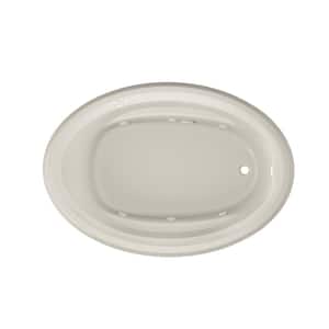 Signature 59 in. x 41 in. Oval Whirlpool Bathtub with Right Drain in Oyster